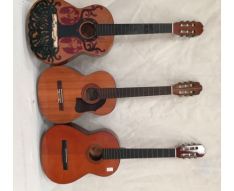 Three acoustic guitars to inc Ibanez Model 355 and two BM Spanish examples : no strings