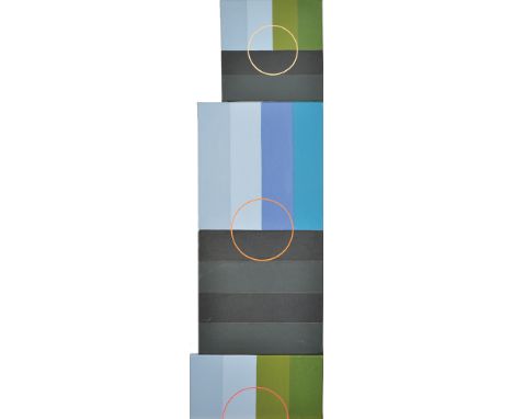 JOHN HOPWOODEcho of Sun. Sea Sky Earth RockOil on canvasTitle label on the backSigned and dated on the back200141 x 127cm   C
