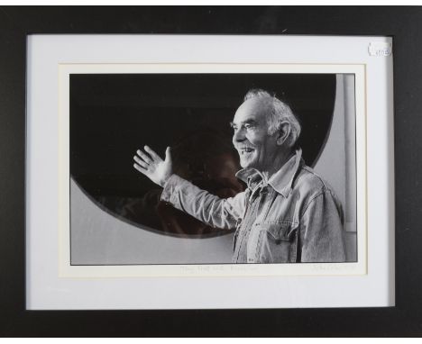 JOHN COLESA portrait of Terry Frost. He stands animated before his painting Black SunPhotographSigned and inscribed and dated