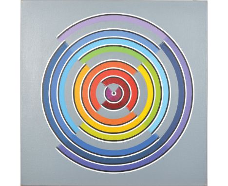 JOHN HOPWOODPerpetual Spectrum WheelOil on canvasTitle label on the back199761 x 61cm   Condition report:  John Hopwood 1942-