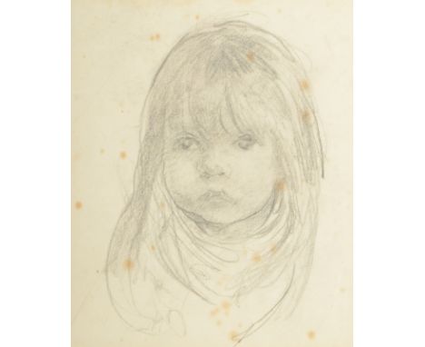 MARJORIE MOSTYN Portrait of a young girl Pencil drawing17 x 14.5cmThis piece was purchased from the artists studio sale 30/40