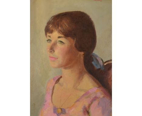 CRITCHLOW?Portrait of a young lady Oil on boardIndistinctly signed and dated '6839 x 29cm