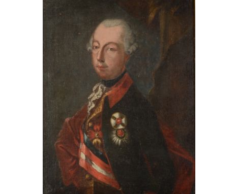 18th century school Portrait of a nobleman Oil on canvas35 x 27cm