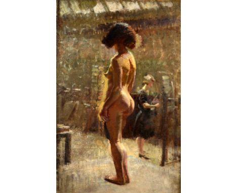 Follower of DAME LAURA KNIGHTStanding nude in an artist's studioOil on canvas76 x 51cmThe vendor has always regarded this 192