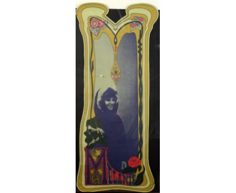 Buddha Records poster For artist 'Melanie' Lithograph 87 x 39cm. 