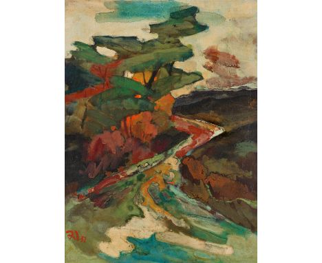   WIETHÜCHTER, GUSTAV  WIETHÜCHTER, GUSTAV   Bielefeld 1873 - 1946      Titel: Bergische Landschaft.    Datierung: 1932.    T