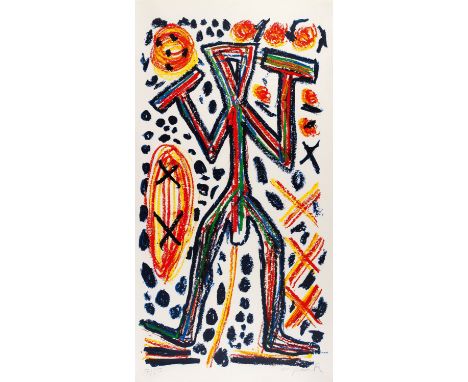   PENCK, AR  PENCK, AR   1939 Dresden - 2017 Zürich      Titel: Standart.    Datierung: 1991.    Technik: Farbserigrafie.    