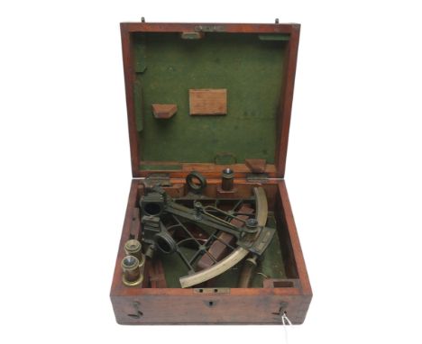 A sextant by Bell &amp; Atkinson of Lancaster, housed in a mahogany case Condition Report:Available upon request