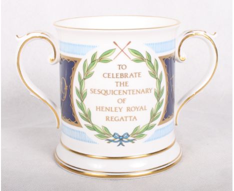 A Spode limited edition loving cup commemorating the 150th anniversary of Henley Royal Regatta, 183/500