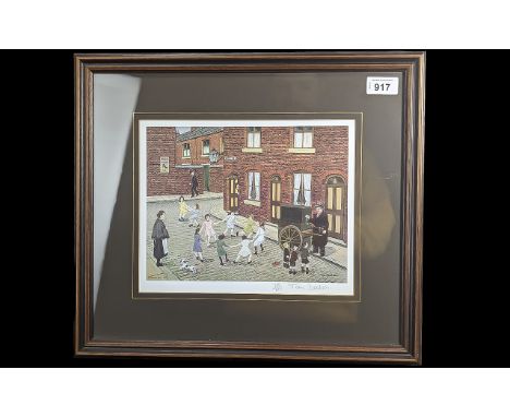 Tom Dodson Ltd Edition and Signed by the Artist Lithograph Print - Titled ' Organ Grinder ' This Lithograph Is Num 750 of 850