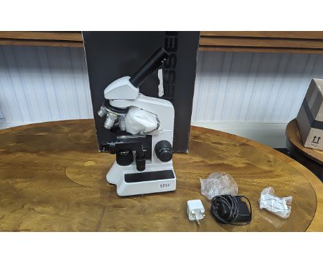 Bresser Erudit DLX Microscope, in fitted case.  The BRESSER Erudit DLX is a high-quality microscope for school, studies and h