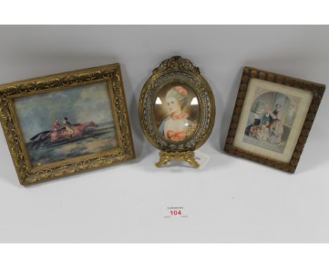 COSE. Continental school, a late 19th / early 20th century oval portrait miniature of a young woman, signed lower left, in de