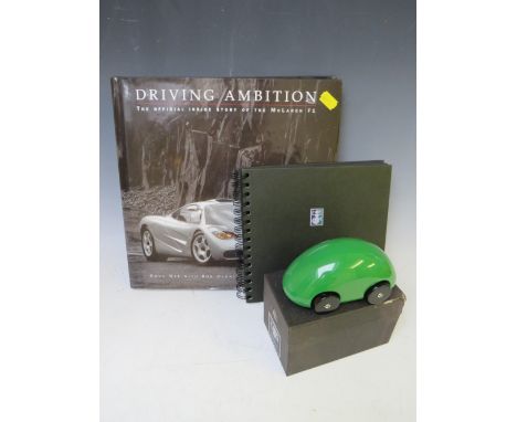 GORDON MURRAY RACING LOT TO INCLUDE BOXED DESIGN MODEL (CHASSIS 073), autographed book, two limited edition pictures plus one