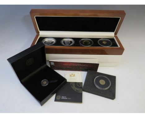 A SELECTION OF PROOF COLLECTOR COINS TO INCLUDE GOLD EXAMPLES, comprising a 22ct gold South African mint 2017 50th anniversar