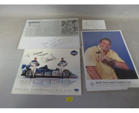 A TRAY OF AUTOGRAPHS AND PHOTOGRAPHS, LETTERS, CARD AND PAPER OF MISCELLANEOUS STARS, to include Terry 'Hulk Hogan', Rebecca 