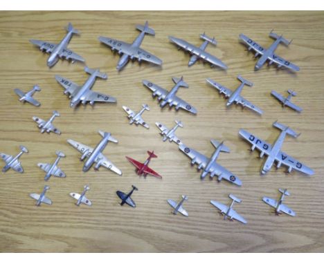 A COLLECTION OF VINTAGE DINKY AEROPLANES, to include flying boat, York. long range bomber, Viking etc. (23)