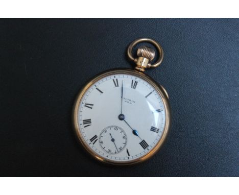 A HALLMARKED 9 CARAT GOLD OPEN FACED MANUAL WIND POCKET WATCH, in presentation box, Dia 5 cm