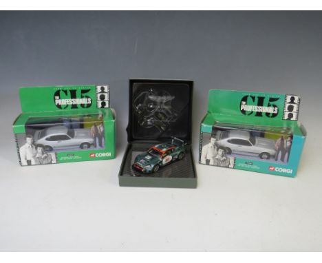 TWO BOXED CORGI 'THE PROFESSIONALS FORD CAPRI'S  CC00401, together with a boxed limited edition Aston Martin 2006 Le Mans Mod