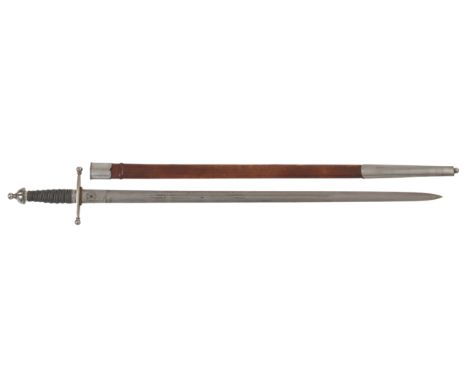 Scottish. Argyll &amp; Sutherland Highlanders Officer’s Broadsword.A very good and clean example, the straight doubled edged,