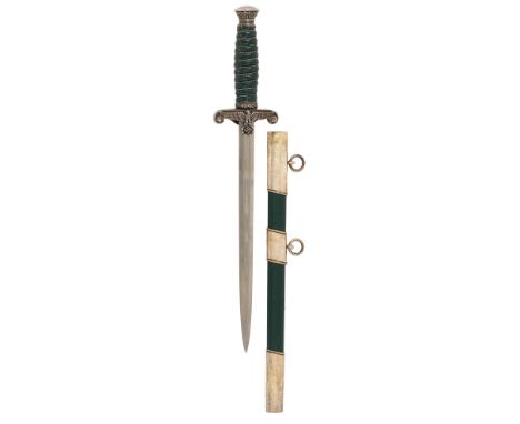 German Third Reich Land Customs Officer’s Dagger by  WKC, Solingen. circa 1938-42.A good rare example with wire bound green l