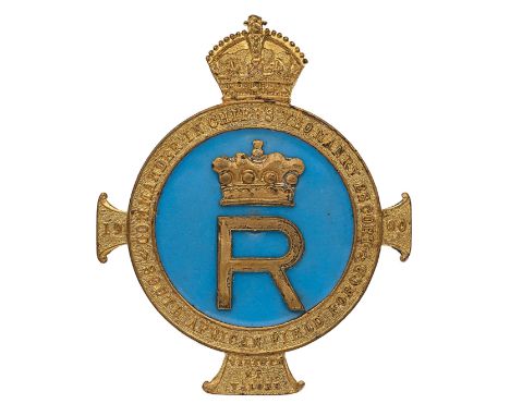 Commander in Chief’s Yeomanry Escort Boer War badge.A very fine and scarce example in gilt and eggshell blue enamel. Crowned 