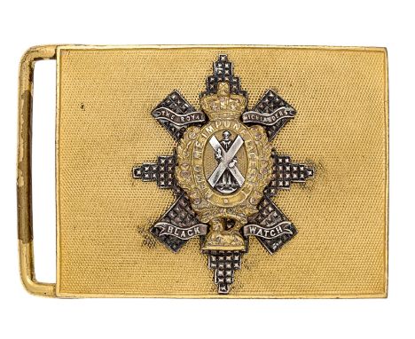 Scottish. Black Watch (Royal Highlanders) Victorian Officer’s dirk belt plate circa 1881-1901.A good scarce example by R &amp
