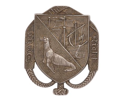 1914 Falkland Islands Volunteer Corps 1926 Birmingham hallmarked silver award.A fine and scarce heavy silver example by F &am