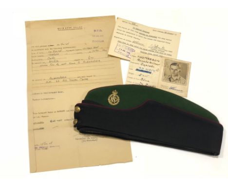 Army Dental Corps WW2 attributed Field Service Side Cap.A good coloured example worn by Captain R.A. Thomasson. The body and 