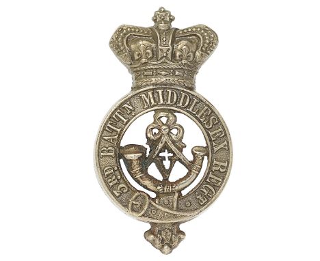 3rd Bn. Middlesex Regiment post 1881 Victorian glengarry badge.A good die-stamped white metal example. Crowned strap inscribe