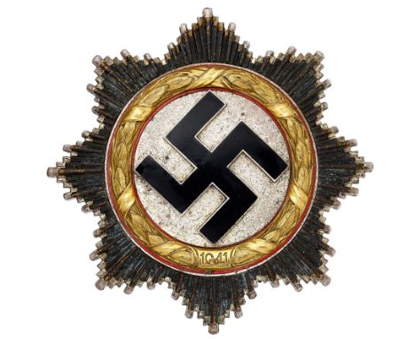 German Third Reich War Order of the German Cross in Gold by Otto Klein, Hanau.A fine scarce example. Eight pointed silver sta