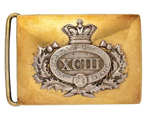Scottish. 93rd Sutherland Highlanders Victorian Officer’s dirk belt plate.A scarce example circa 1823-64 comprising a rectang