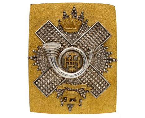 Scottish. Highland Light Infantry Victorian Militia Officer’s HLI shoulder belt plate circa 1881-1901.A very fine example. Se