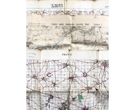 WW1 October 1918 Third Army Forward Traffic Map.This map shows the area around Cambrai. GC. ... Accompanied by two large scal