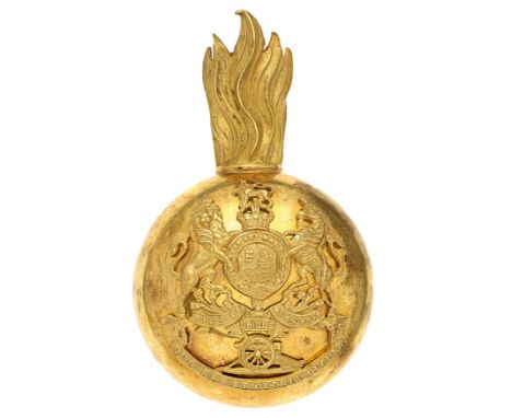 Royal Artillery Officer’s full dress busby plume holder circa 1928-39A fine gilt example. Flaming grenade, the ball mounted w