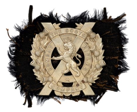 Indian Army. Scots Company, Bombay Volunteer Rifles glengarry badge circa 1914-22.A fine and scarce die-stamped white metal e