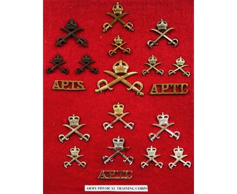 Board of Army Physical Training Staff/Corps insignia.Selection of cap badges, collars and shoulder title. All complete with f