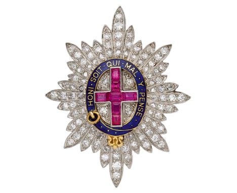 Coldstream Guards diamond set regimental / sweetheart brooch.A fine 32 mm high unmarked pinback example originally purchased 