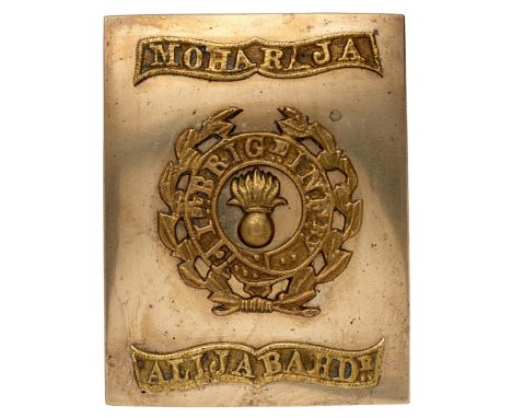 Indian Army. 1st Infantry Gawkier Contingent Native Officer’s shoulder belt plate circa 1850Heavy crudely cast white metal In