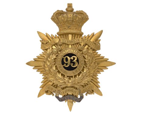 Scottish. 93rd Sutherland Highlanders Victorian Officer’s foreign service helmet plate circa 1878-81.An extremely fine and sc