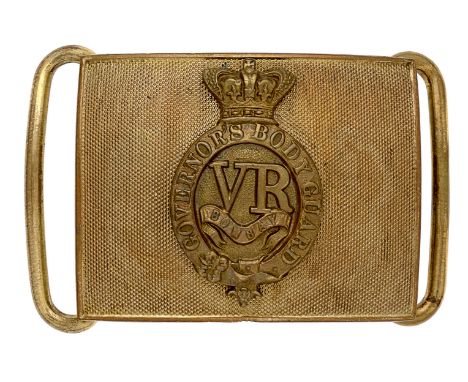 Indian Army. Bombay Governor’s Body Guard Victorian Officer’s waist belt plate.A good gilt example. Seeded rectangular plate 