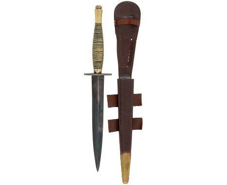 WW2 Scarce Beaded and Ribbed Pattern War Department issue Fairbairn-Sykes fighting knife.A good example with beaded and ribbe