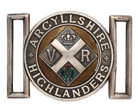 Scottish 91st Argyllshire Highlanders Victorian Officer’s dirk belt clasp circa 1864-72.A fine rare interlocking example by M