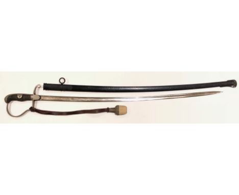 Imperial German Officer’s Sword by WK &amp;CA good example. Plated single edged pipe back 84 cm slightly curved blade with cu