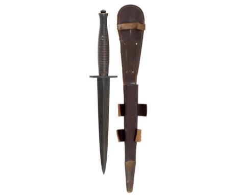 3rd  Pattern Fairbairn-Sykes Parkerised “B2” Commando fighting knife.A good example. The hilt with Parkerised finished to the