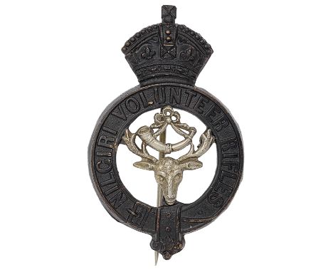 Indian Army. Nilgiri Volunteer Rifles pagri badge circa 1903-17 .A good British made die-stamped example. Crowned blackened b