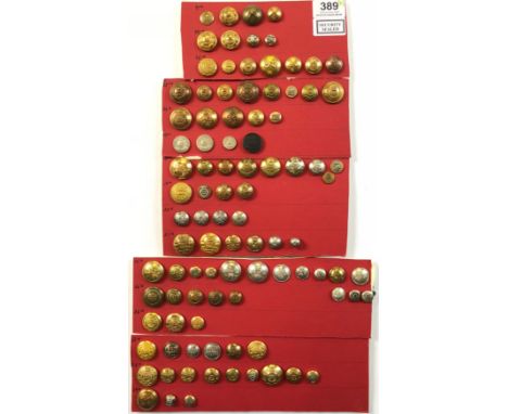 Indian Army. Selection of 95 Infantry buttons.Good examples, mainly Officer’s including coatee and tunic, Victorian, Edwardia