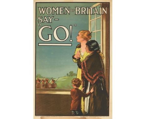 WW1 “Women of Britain Say- GO!” 1915 Army Recruiting Poster. The Parliamentary Recruiting Committee poster No 75.  The poster