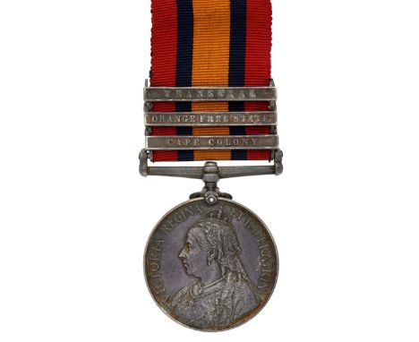 Boer War Army Ordnance Department Officer’s Queen’s South Africa Medal.Awarded to “CAPT R.J. HAMLIN A.O.D” (engraved naming g