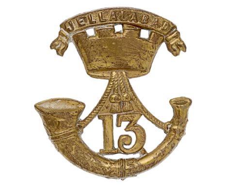 13th (Somersetshire) Regiment of Foot Victorian OR’s glengarry badge circa 1874-81.A good die-stamped brass example. Stung bu