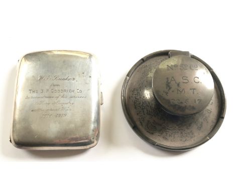 WW1 Presentation Silver Great War Tribute Cigarette Case.This cigarette case is engraved to the front, “H.E. BUNKER FROM THE 